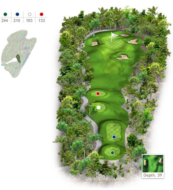 Mapa del hoyo 2 perteneciente al campo de 18 hoyos