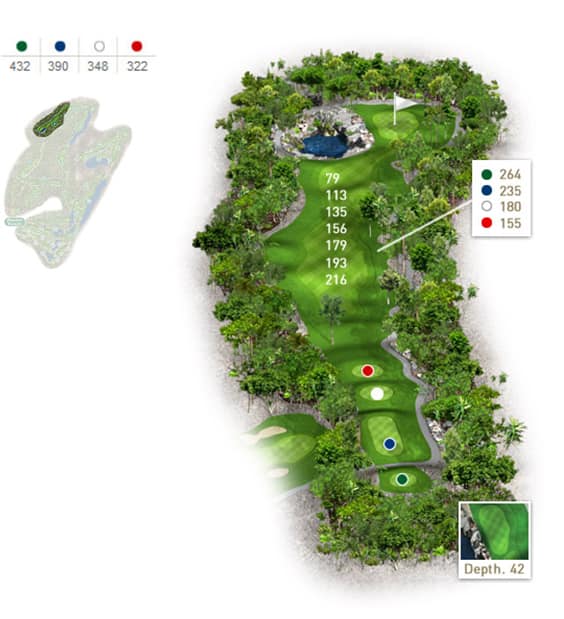 Mapa del hoyo 6 perteneciente al campo de 18 hoyos