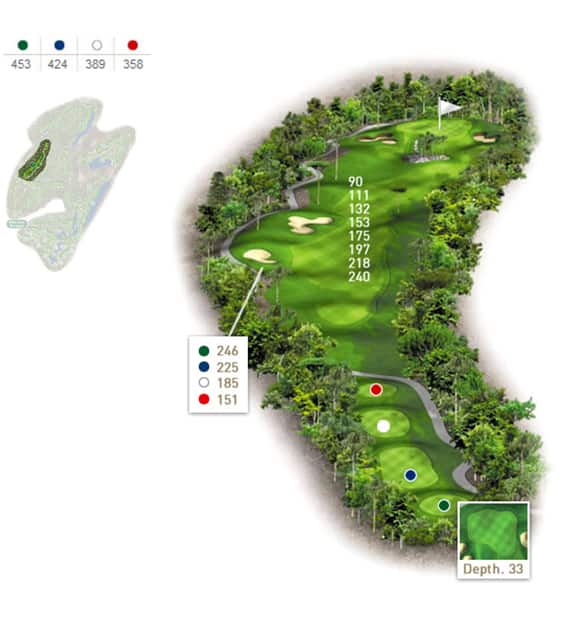 Mapa del hoyo 7 perteneciente al campo de 18 hoyos