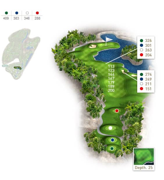 Mapa del hoyo 10 perteneciente al campo de 18 hoyos