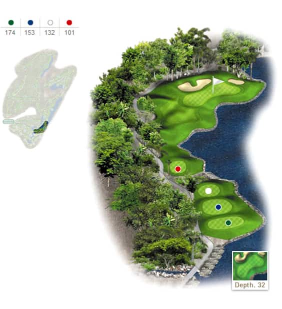 Mapa del hoyo 17 perteneciente al campo de 18 hoyos