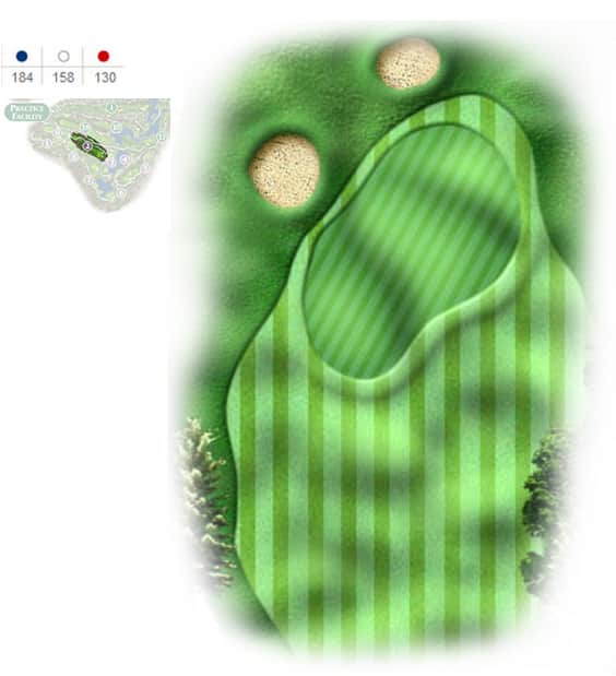 Mapa del hoyo 2 perteneciente al campo de 9 hoyos