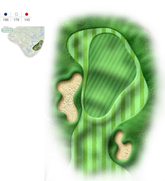 Mapa del hoyo 5 perteneciente al campo de 9 hoyos